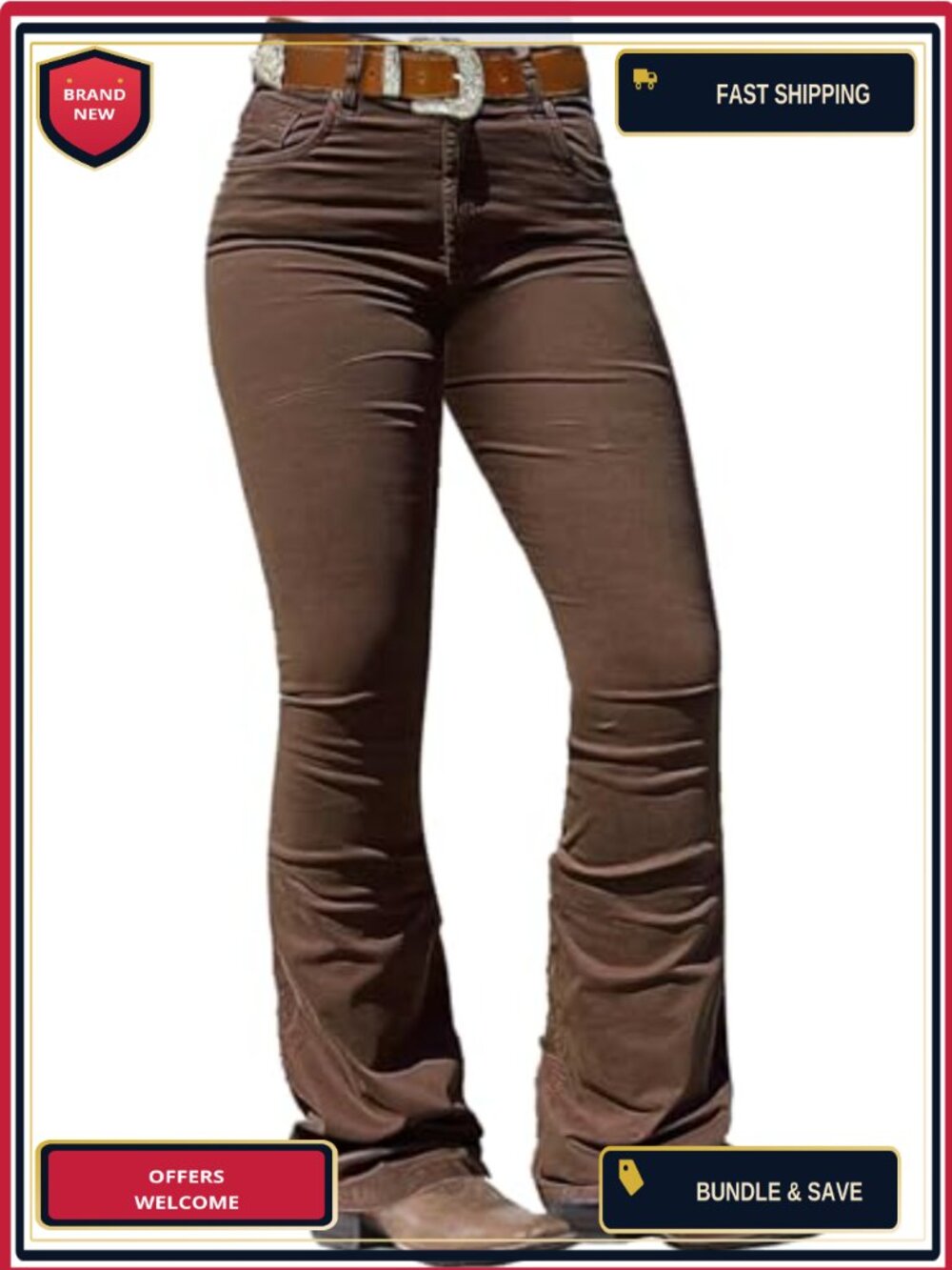 Women's Low Rise Bootcut Butt Lifting Jeans with Pockets